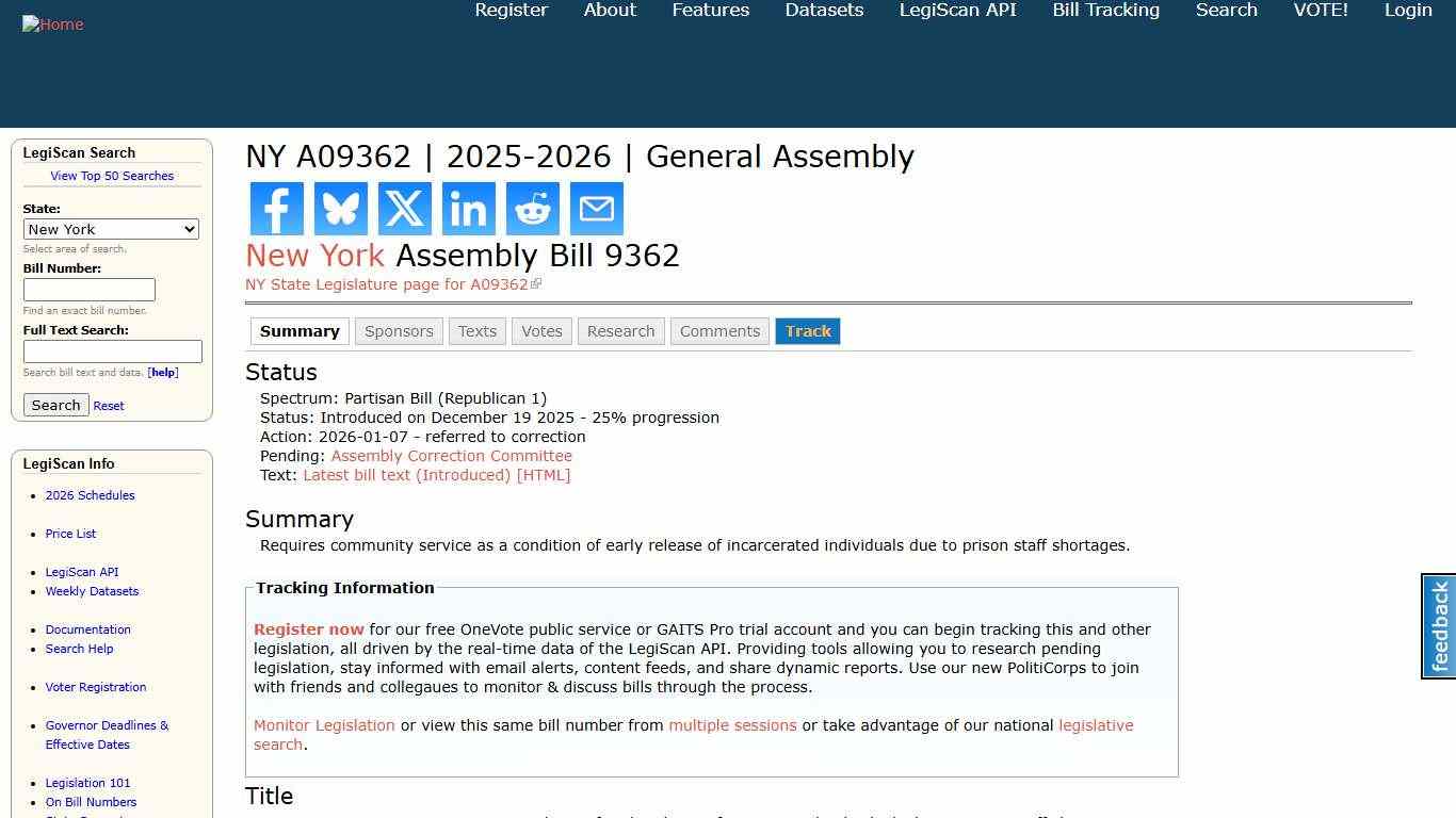 NY A09362 | 2025-2026 | General Assembly | LegiScan